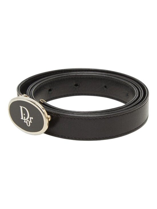 Dior Logo Belt 70 28 Black Leather main image 5